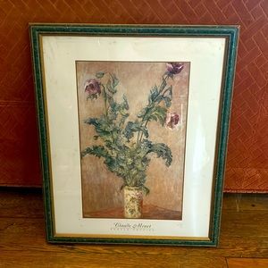 Claude Monet ‘Purple Poppies’ framed 21-5/8” x 17-5/8” print